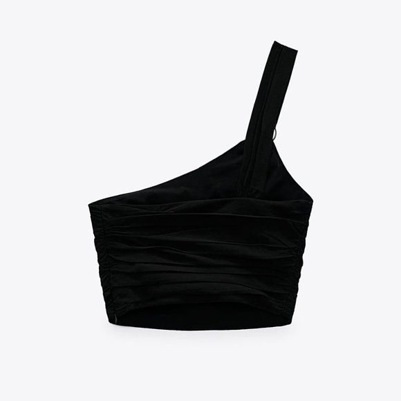 ZARA LINEN BLEND CROP TOP - Picture 4 of 7